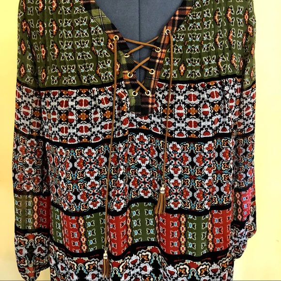 NY Collection | Boho peasant dress with string - Picture 4 of 7